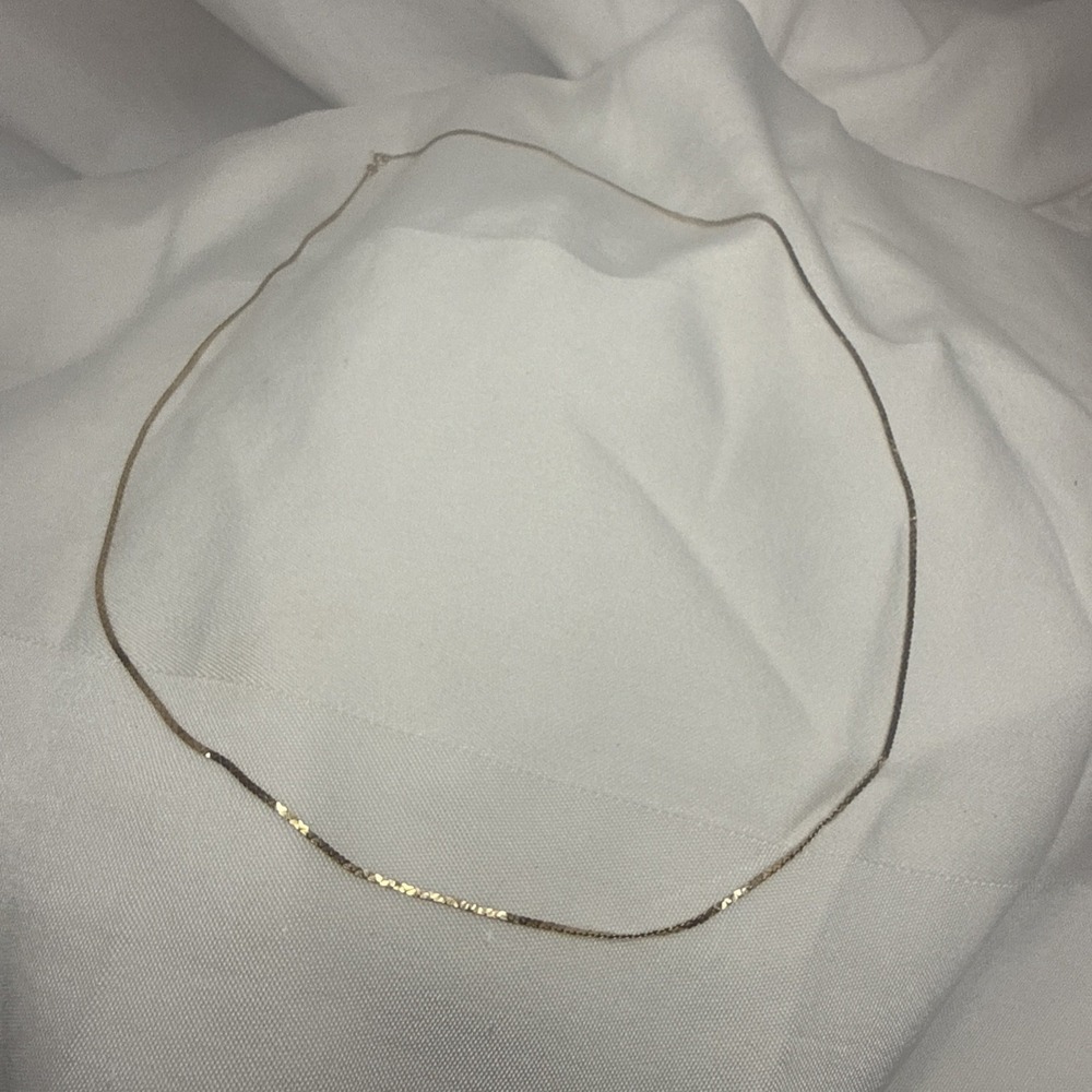 Solid 14K Yellow Gold S-Link Chain Necklace 3.64g Vintage Estate Diamond Cut 24"